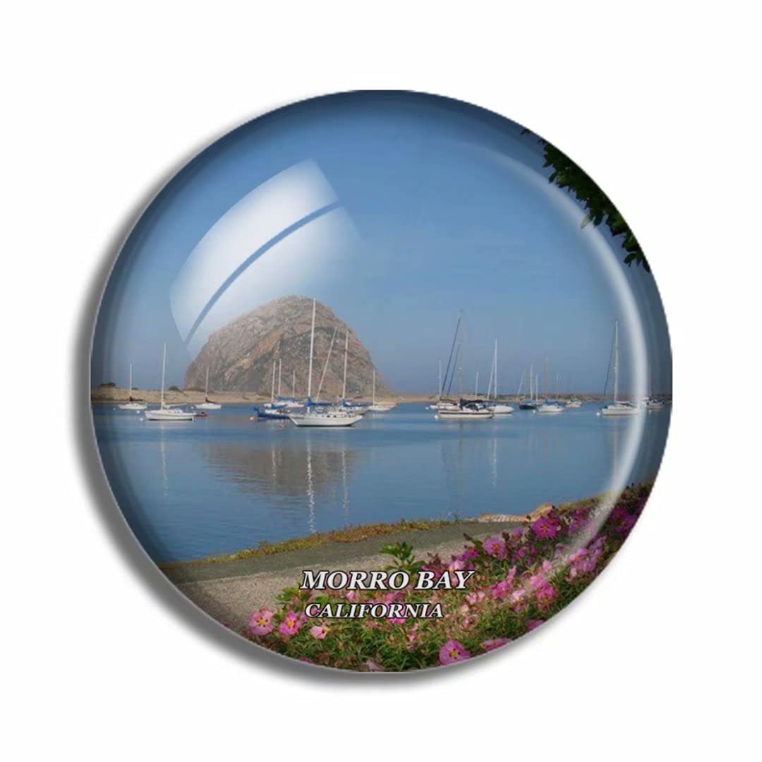 Crystal Fridge Magnets Morro Bay California USA Travel Souvenir Funny Sticker for Gift Home Decoration Office Whiteboard