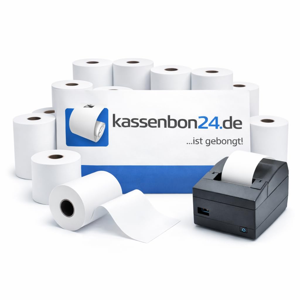 BLUE4EST Thermorollen 80x80x12mm – 80m Bonrollen BPA-frei | Thermopapier für Kassendrucker POS-Drucker Bondrucker | 48g/m² Kassenbonrollen ohne Aufdruck | 20 Rollen