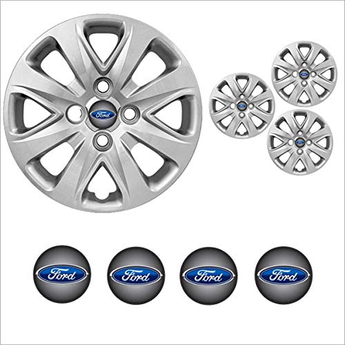 Jogo Calota Aro 14 Ka Hatch Sedan 2015 à 2018 Ford + Emblema Resinado