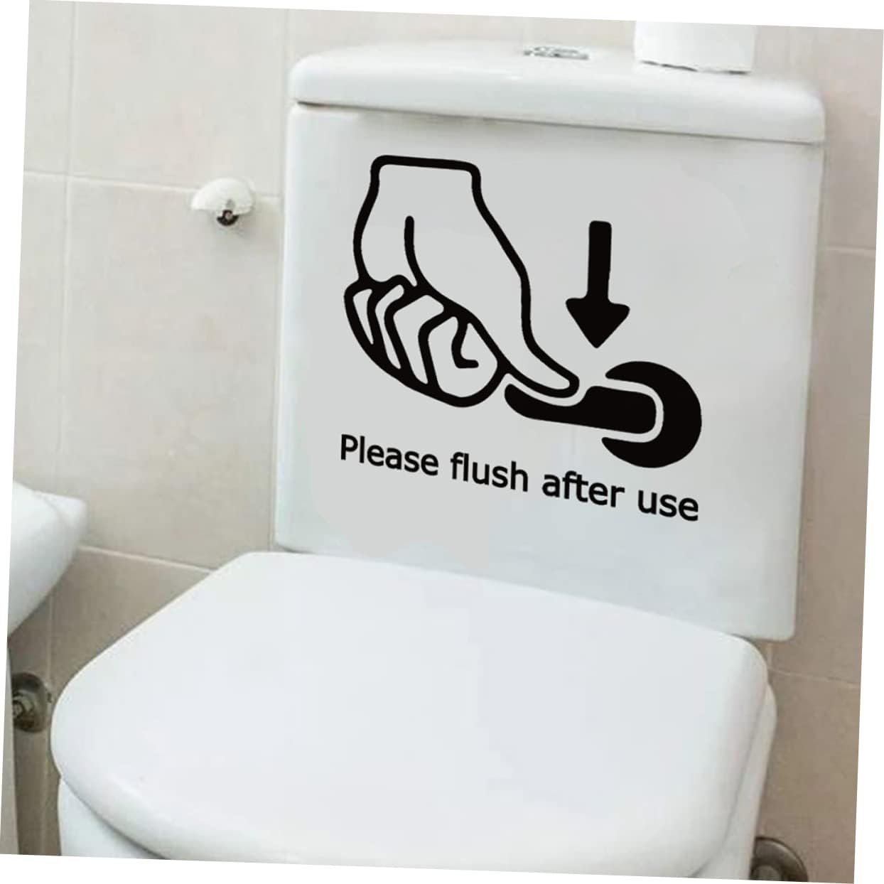 2sheets Toilet Seat Lid Decor Warning Decals Bathroom Signs Decor Removable Wall Art