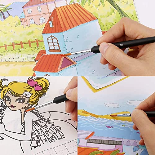 Image of Acrylic Paint Brushes Set Fine Detail Artist Brush Kit (00000, 000, 0, 2mm) with Thin Liner, Point & Blender Brushes Professional Painting Brush Set for Acrylic, Art, Craft & Miniature Detail Work(11)