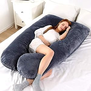 Pregnancy Pillows for Sleeping, U Shaped Full Maternity Body Pillows with Removable Cover for Pregnant Women Back, Belly…