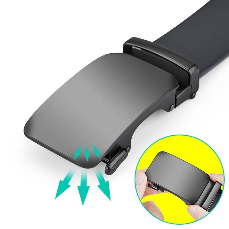 Men's Leather Belt Leather Automatic Buckle Cowhide Belt Without Interlayer Business Belt4