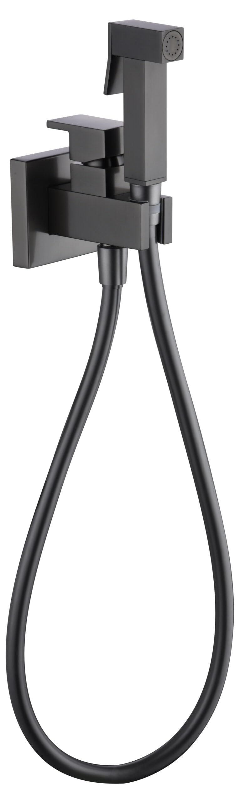 IMEX - Ducha Bidet Agua Fría y Caliente Color Negro | Grifo Bidet Empotrado para WC Black Gun Metal | Ducha Higiénica Monomando para Inodoro | Grifería Sustituto de Bidé | Serie Irlanda