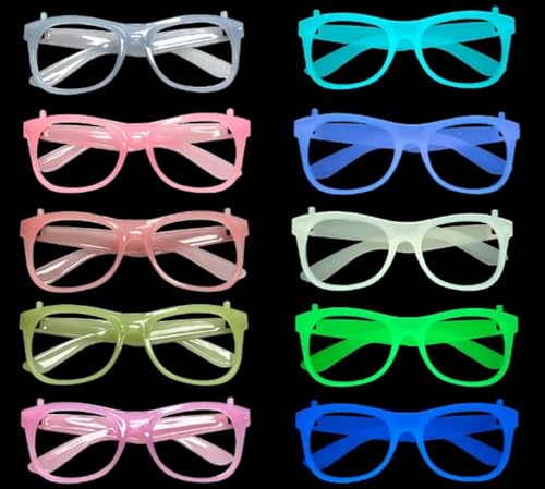 10pcs Neon Party Sunglasses Frame 80s Neon Party Sunglasses Frame for Summer Pool Beach Party,Birthday Graduation Party Decoration Supplies