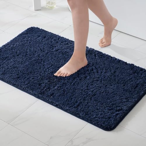 MIULEE Badezimmerteppich Badematte Weiche rutschfest Dunkelblau 40x60 cm