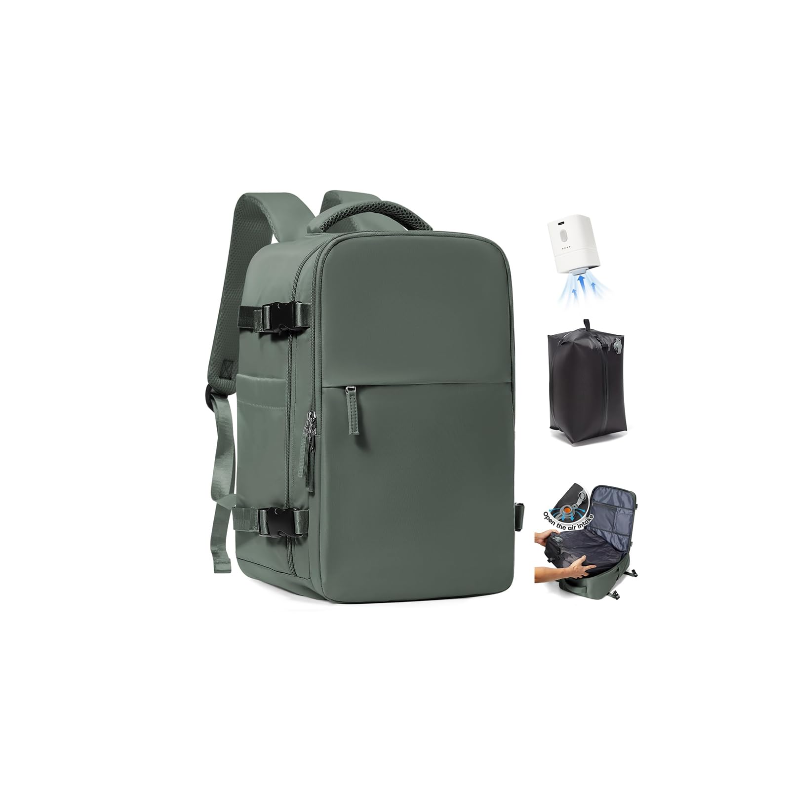 SZLX Zaino Ryanair 40x30x20 Sottovuoto Zaino da Viaggio 40x30x20 Wizzair Bagaglio a Mano 40x20x25 Borse da Cabina per Easyjet 45x36x20 Donna con USB Adatto a PC da 14 Pollici, Valigia con Sottovuoto