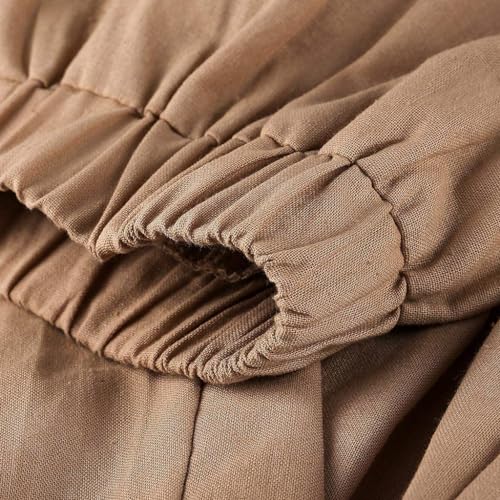 ZOCAVIA Women's Cotton Linen Capri Pants Casual Cropped Baggy Trousers Comfy Loose Palazzo Lounge Pants with Pockets4