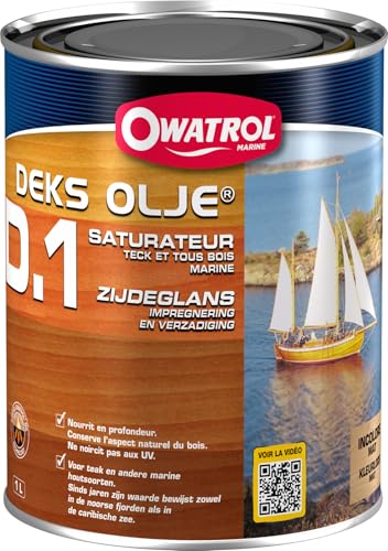 Saturateur D.1 DEKS OLJE OWATROL - Saturateur Bois Extérieur - Teck, Ipé, Acajou, Movingui - Terrasses, Ponts de Bateaux, Bardages - Polyvalent - Nourrit et...