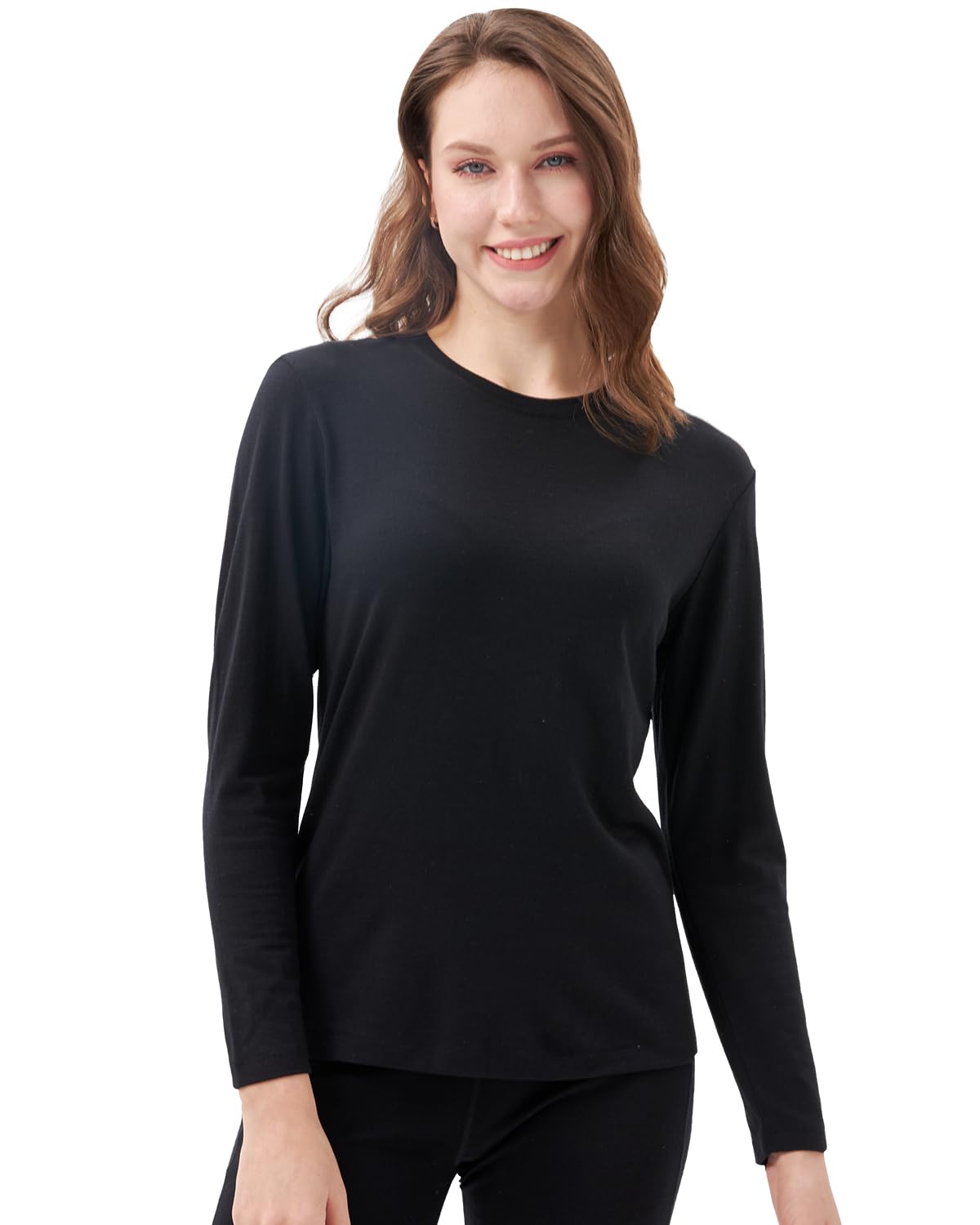 Womens 100% Merino Wool Base Layer - Midweight Merino Wool Thermal Long Sleeve Shirts for Women Top, Ultra Comfort-image-34