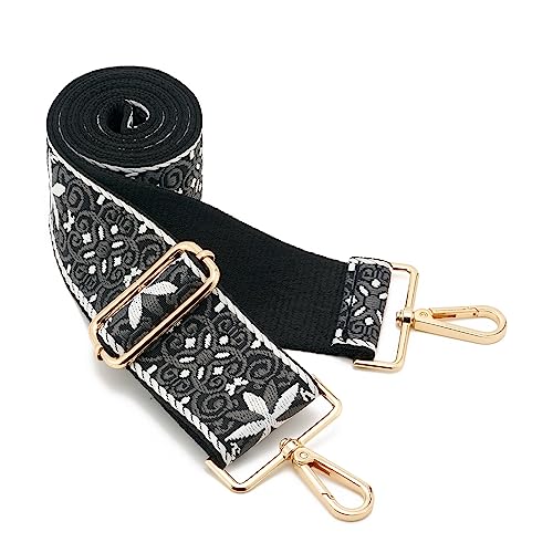 Image of Wide Shoulder Strap Adjustable Replacement Belt Guitar Style Crossbody Bag Handbag Strap Multicolor Canvas Straps(Wide:2in)(Color79)