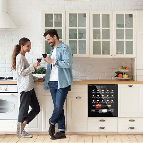 Rovsun 19 Bottle Wine Fridge, Freestanding Compressor Wine Cooler Refrigerator, Beverage Wine Chiller With Digital Temperature Control & Double-Layer Glass Door For Red White Wine, Champagne, Beer #TOP1