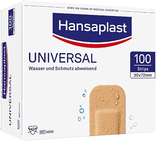 Hansaplast Universal Pflaster (100 Strips), schmutz- und wasserabweisende Wundpf