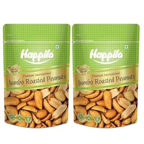 Image of Happilo Premium Jumbo Sand Roasted Peanuts 160g, Rich in Protein, Fiber, and Essential Nutrients, Wholesome Snack, Rich Flavor (Pack of 2)