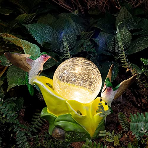 Vzvxcc WT45111504 Solar Garden Statue Hummingbird Figurine - Hummingbird Flower Carry Magic Orb Solar Led Lights For Outdoor Statue Decoration thumb #6