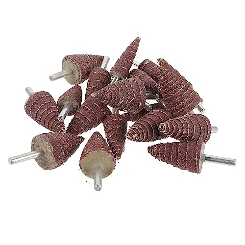 OSALADI 20pcs Abrasive Flap Wheel Cone Shape Grinding Heads for Sandpaper Flap Wheels Easy Install Replace