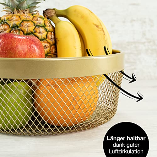 Moritz & Moritz Obstschale Metall gold Ø 25 cm Obstkorb Drahtkorb – Ansicht 6