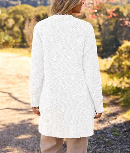 Image of MEROKEETY Women's Long Sleeve Soft Chunky Knit Sweater Open Front Cardigans Outwear Coat