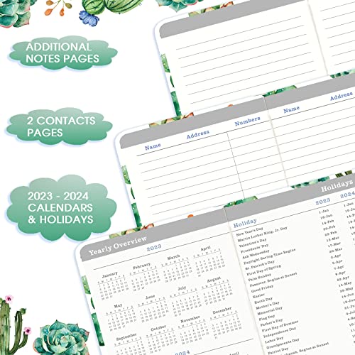 2023-2024 Pocket Planner/Calendar - Pocket Calendar 2023-2024 For Purse With Weekly & Monthly Spreads From July 2023 To June 2024, 3.8" X 6.3", Pen Holder, Inner Pocket, Elastic Closure #TOP27