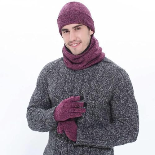 Set de gorro bufanda y guantes térmicos para proteger el cuello y manos del frío 2