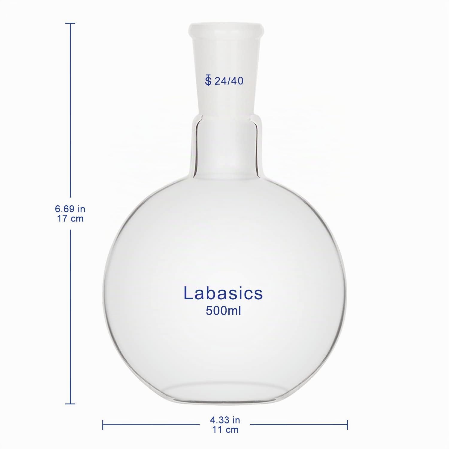 Labasics 500 ml Soxhlet Extraktionsgerät, Borosilikatglas 45/40 Soxhlet Extraktor mit Allihn Kondensator und 2x 500 ml Flachbodenkolben mit 24/40 Gelenk, Kompletteinheit