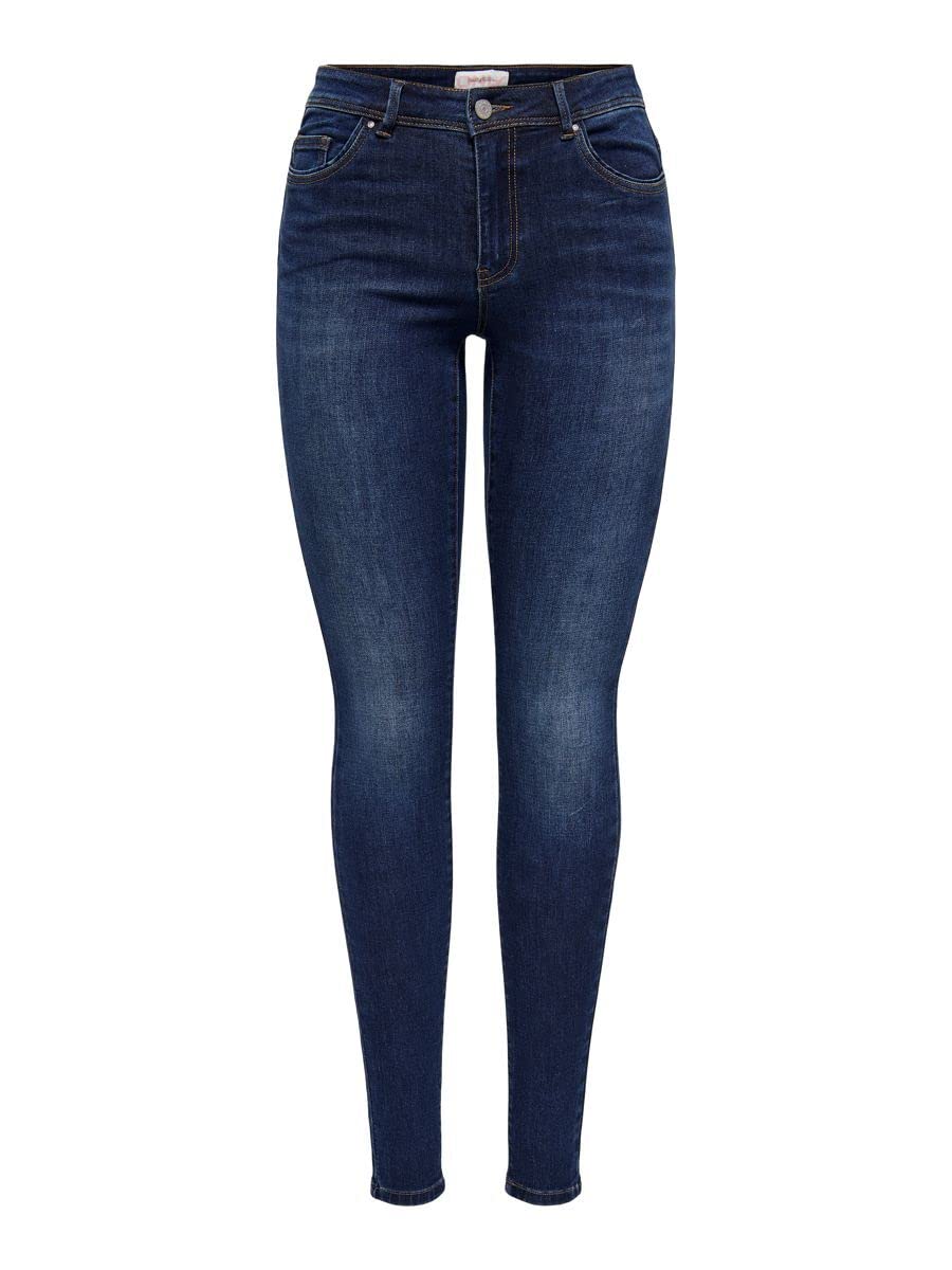 Only Women's Dark Blue Denim Jeans Medium