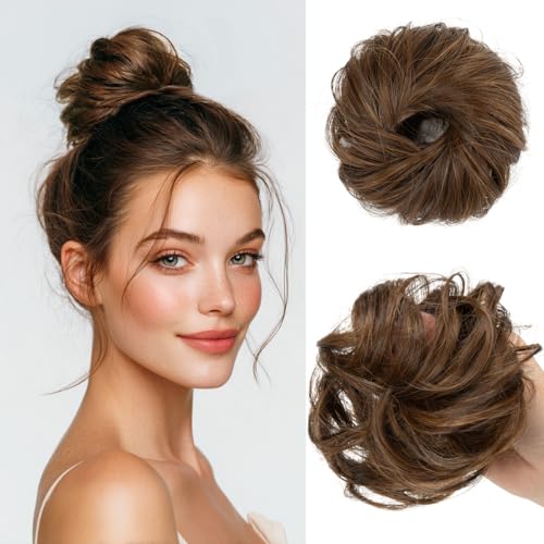 CJL HAIR 2PCs Small Cute Messy Bun Hair Piece for Thin Hair Women...