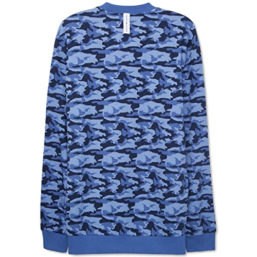 Tommy Hilfiger Mens Cotton Camouflage Pajama Top Blue L2