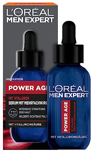 L'Oréal Paris Men Expert - Sérum antiedad para hombre, con ácido hialurónico, adecuado para pieles cansadas y mate, Power Age, 1 x 30 ml