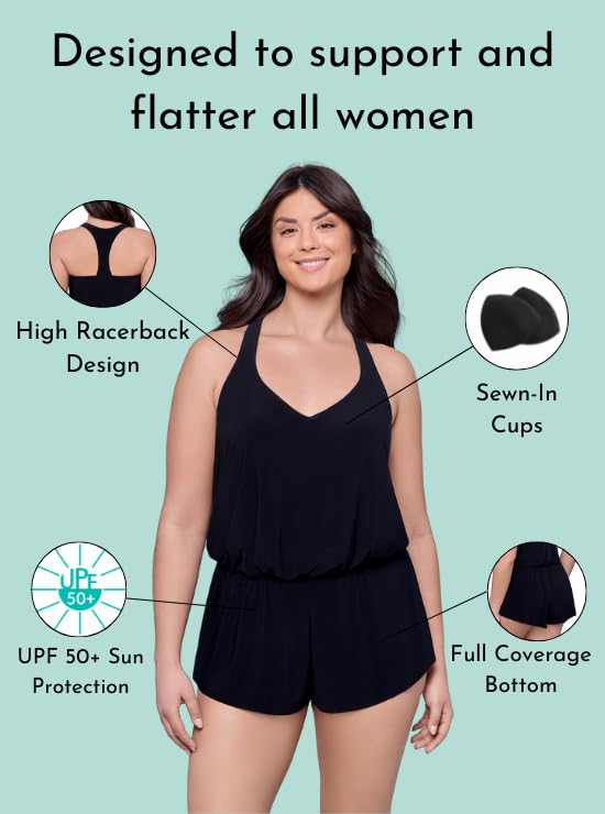 Aqua Green Women's Racerback Swim Romper4