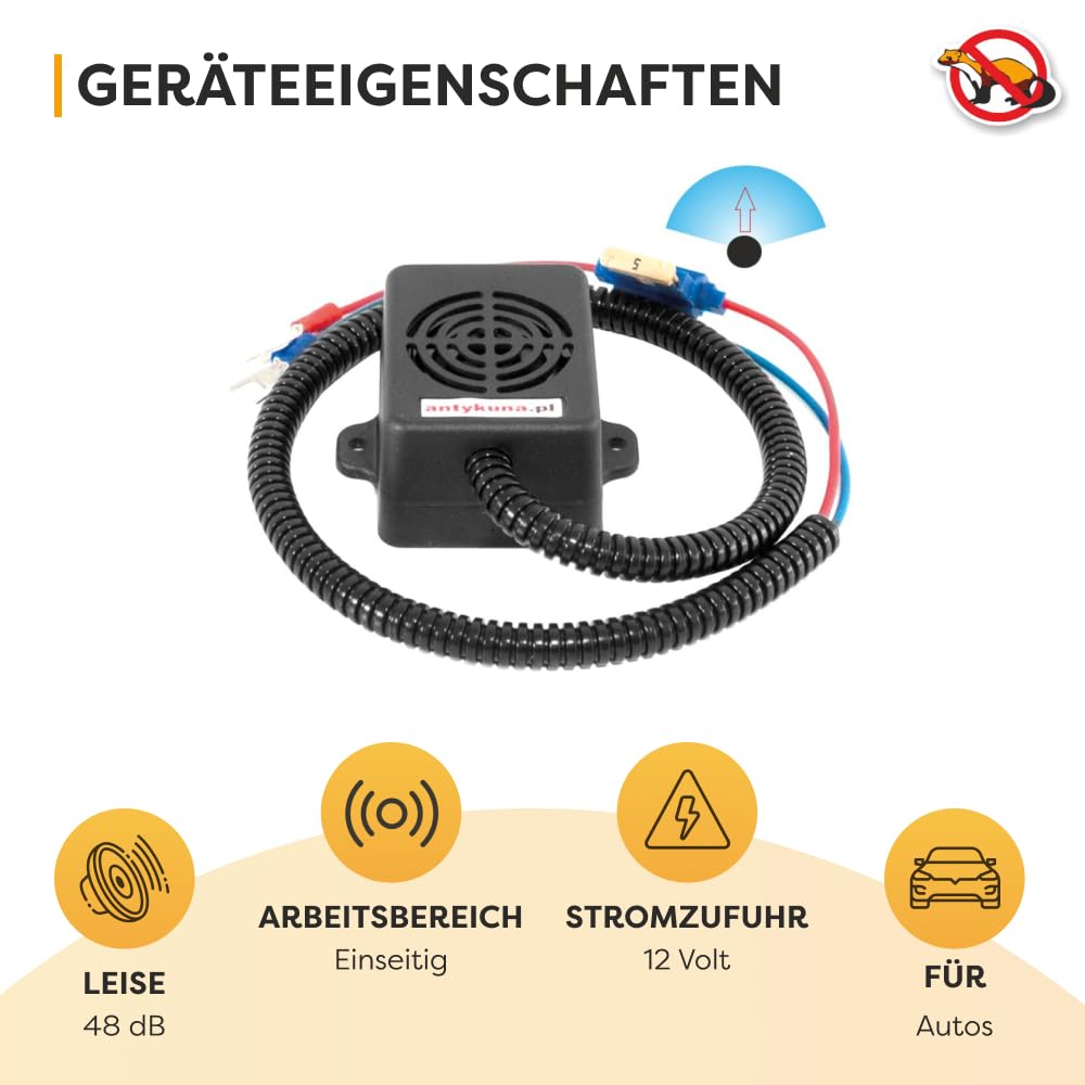 Light&Flash Marderschutz für Auto | Für Marder- und Nagetierbekämpfung | Schutz des Automotors | Ultraschall-Nagetierabwehr