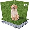 Dog grass pad with tray reusable training pad with 2 pack replaceable artificial grass quick absorbent indoor portable dog patio potty washable pee pad for small medium to large dog 22×18 grey  urban country home decor
