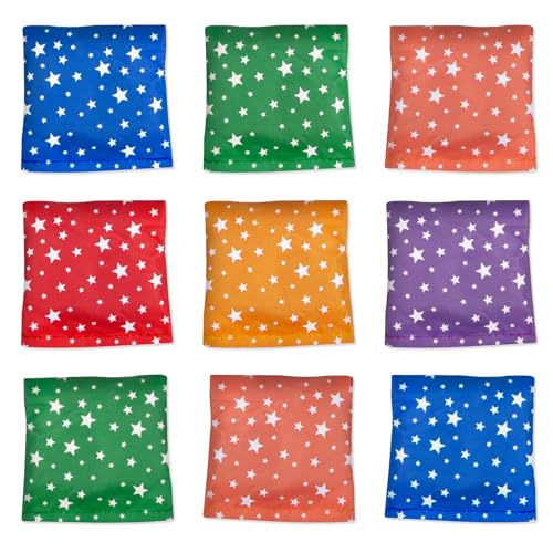 Flintronic Cornhole Säckchen, 9 Stück Sitzsäcke Werfen, 7 x 7cm, Spaßiges Sportspiel Bean Bag, Toss Game Bunte Sitzsack, für Partyspiele, Outdoor Spiel für Jungen und Mädchen