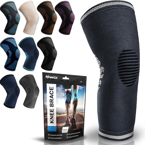 POWERLIX Compression Knee Sleeve for Women & Men, Medical Knee Brace for Arthritis & Knee Pain Relief, Meniscus Tear & Injury Recovery, Knee Support & Protection for Working Out, Running & All Sports