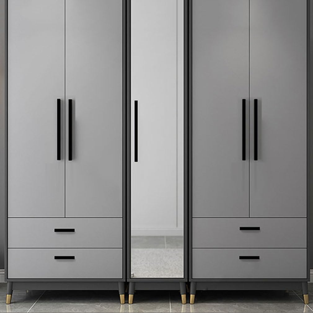 Tiradores de Armario de 2 Piezas Tiradores de Cocina de Aleación de Aluminio Manijas de Puertas de Armario de 7 Formas, Tirador de Cajón Negro (Length 800mm)