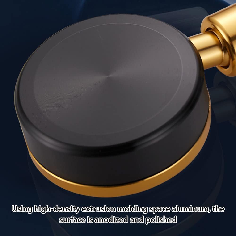 アップグレードシャワーヘッドハンドヘルド調整可能な水節約シャワーヘッド加圧スプレーノズルバスルーム用品、ブラックゴールド、その他