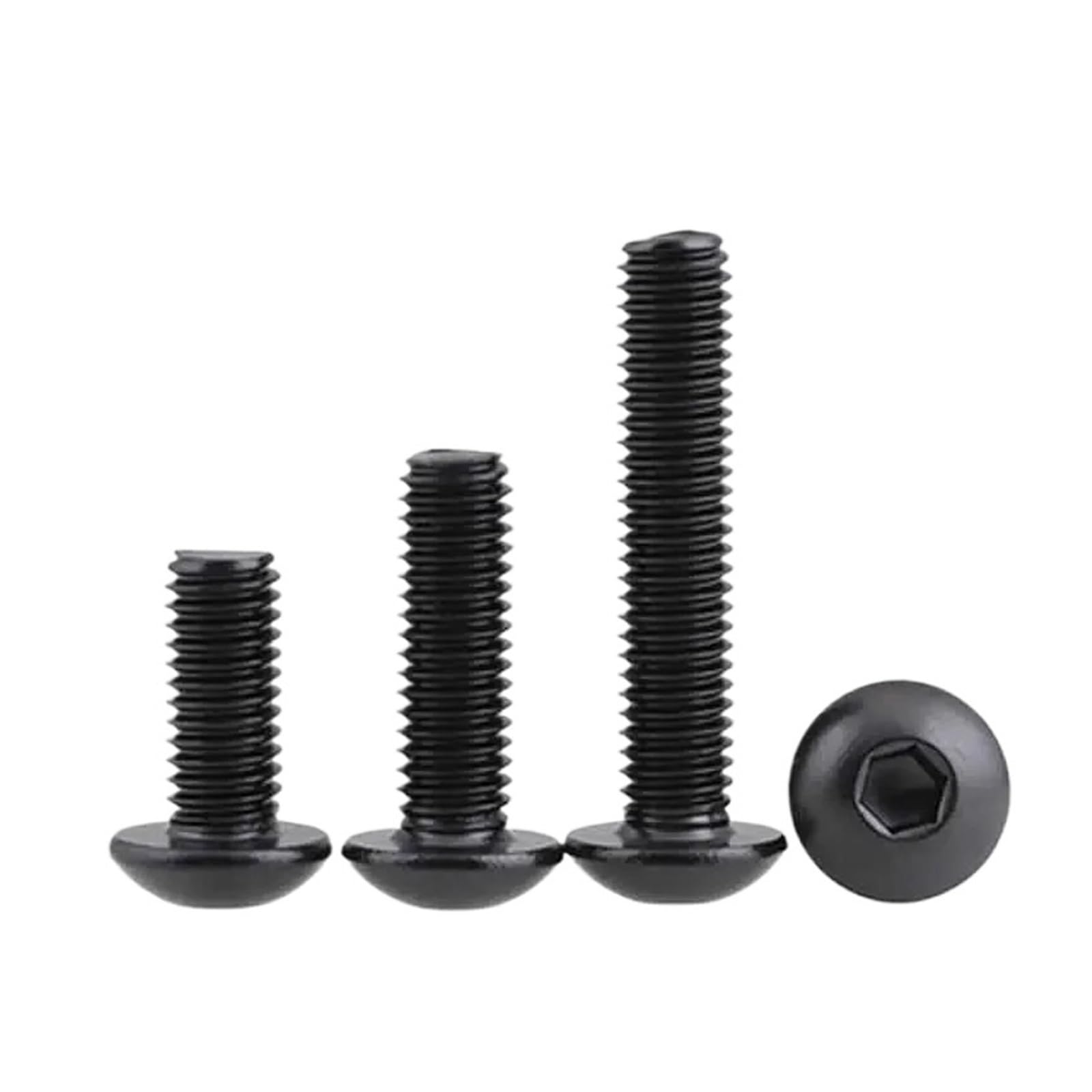 Compatibile con viti a brugola M6, a testa esagonale interna, bulloni a tonda, for macchine, acciaio inossidabile 304 placcato nero, filettatura in zinco(M6x50mm (6pcs))