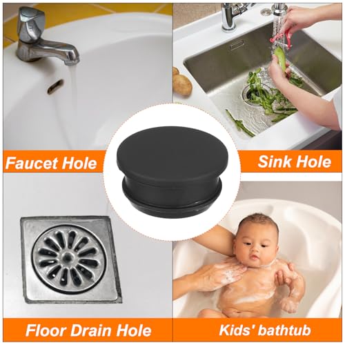 Image of MECCANIXITY Silicone Snap in Locking Hole Plugs,Rubber Panel Seal Cover Flush Type Panel Round for Kitchen Rubber Bulkheads Waterproof Sealing Plugs 24mm /0.94 Inch Diameter Black,Pack of 4