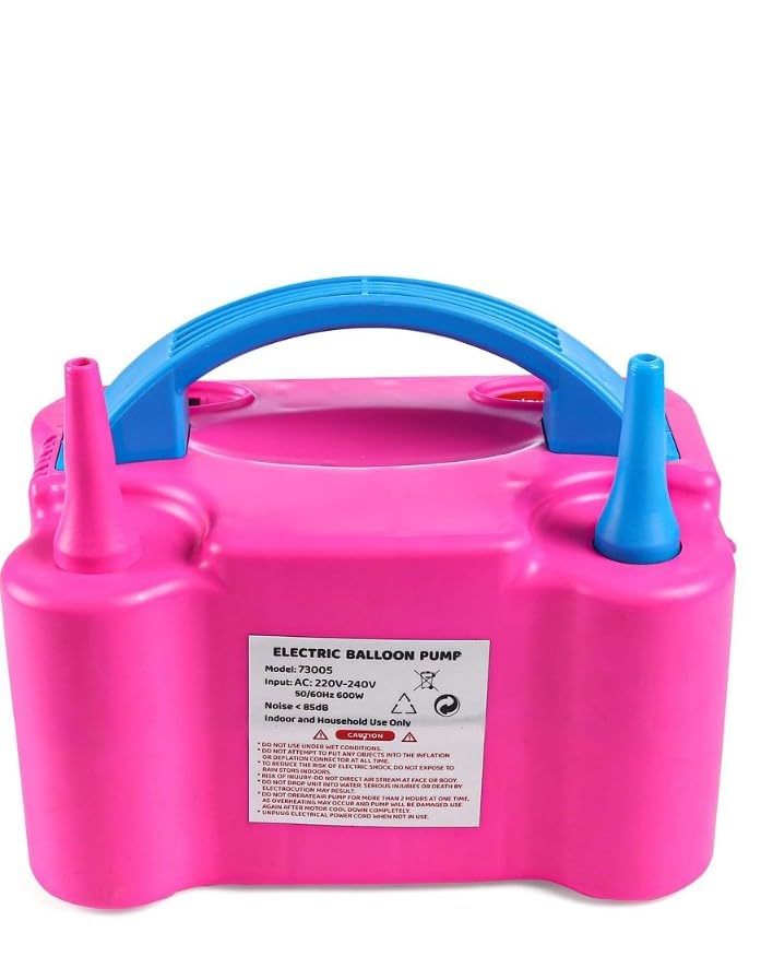 electric balloon pump, pink and blue, 220v-240v, 600w, model 73005, indoor and household use
