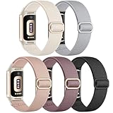 Maledan Elastic Band Compatible with Fitbit Charge 6/Charge 5 Bands Women, Waterproof Stretchy Nylon Strap Bracelet Replacement Wristbands for Fitbit Charge 5/Charge 6 Fitness Tracker Accessory