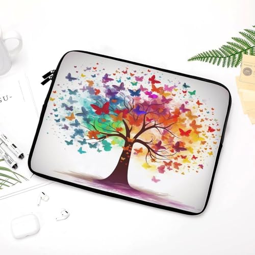 Funda para portátil de 17 pulgadas con diseño de árbol y mariposas 5