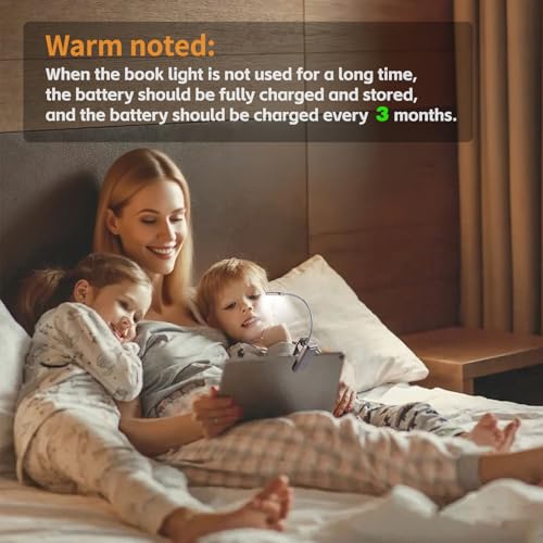 Image of VAVOFO Rechargeable Book Light for Reading in Bed Kids, 7 LED Reading Light with 9-Level Warm Cool White Daylight, Eye Care Lamp with Power Indicator for Bookworms (Champagne Gold)