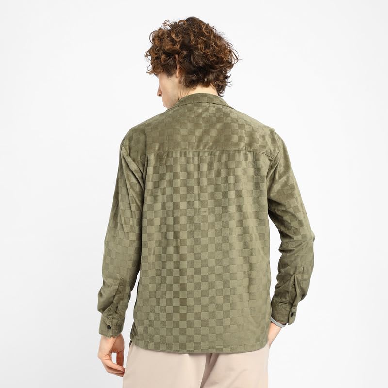 Image of CAHOOT Men's Shacket for Casual Wear | Spread Collar | Long Sleeve | Button Closure | Overshirt /Shacket Crafted with Comfort Fit for Everyday Wear