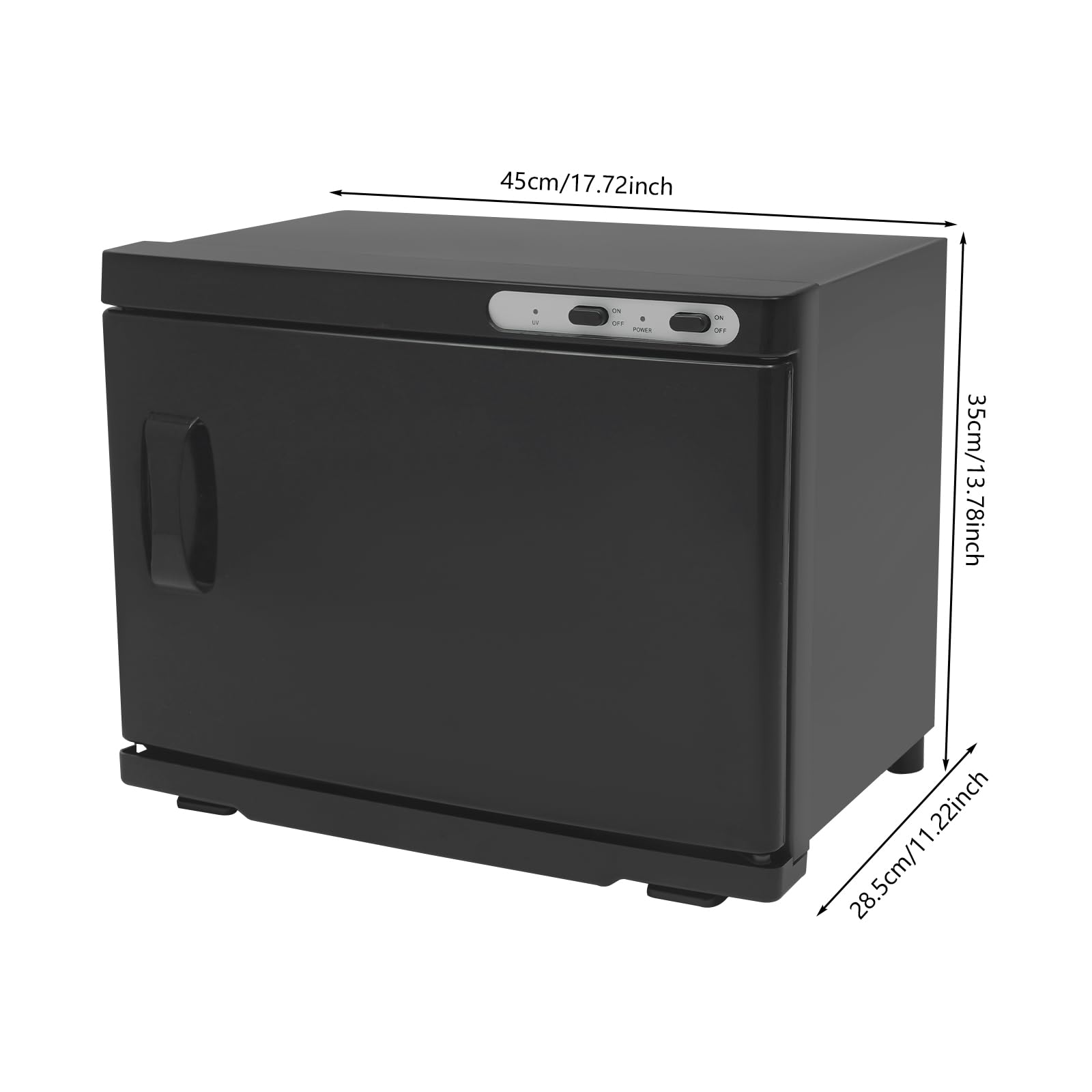Scaldasalviette da 23 l, 80 °C + UV, per salone e famiglia (nero)
