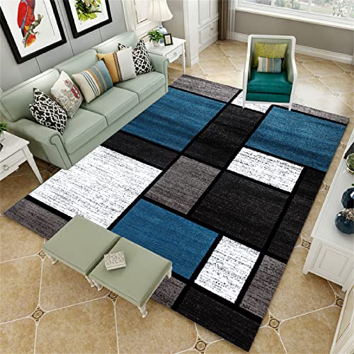 Decoration Chambre Ado Fille Moderne Décoration Chambre Ado Tapis Salon Design Moderne Tapis géométrique Noir et Bleu Tapis Ados 40X60cm