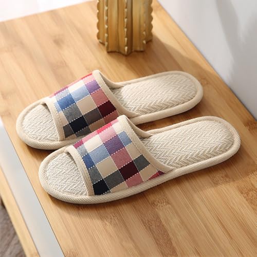 Soft Slippers for Women Men Linen Non Slip Home House Slippers for Home2