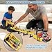 Dwi Dowellin Toys for 3 Year Old Boys,Excavator Toys for Kids with 6 Metal Racing Cars and 2 Engineering Vehicle,Foldable Ejection Vehicle with Lights & Sound for 3 4 5 6 7 Years Old Gifts