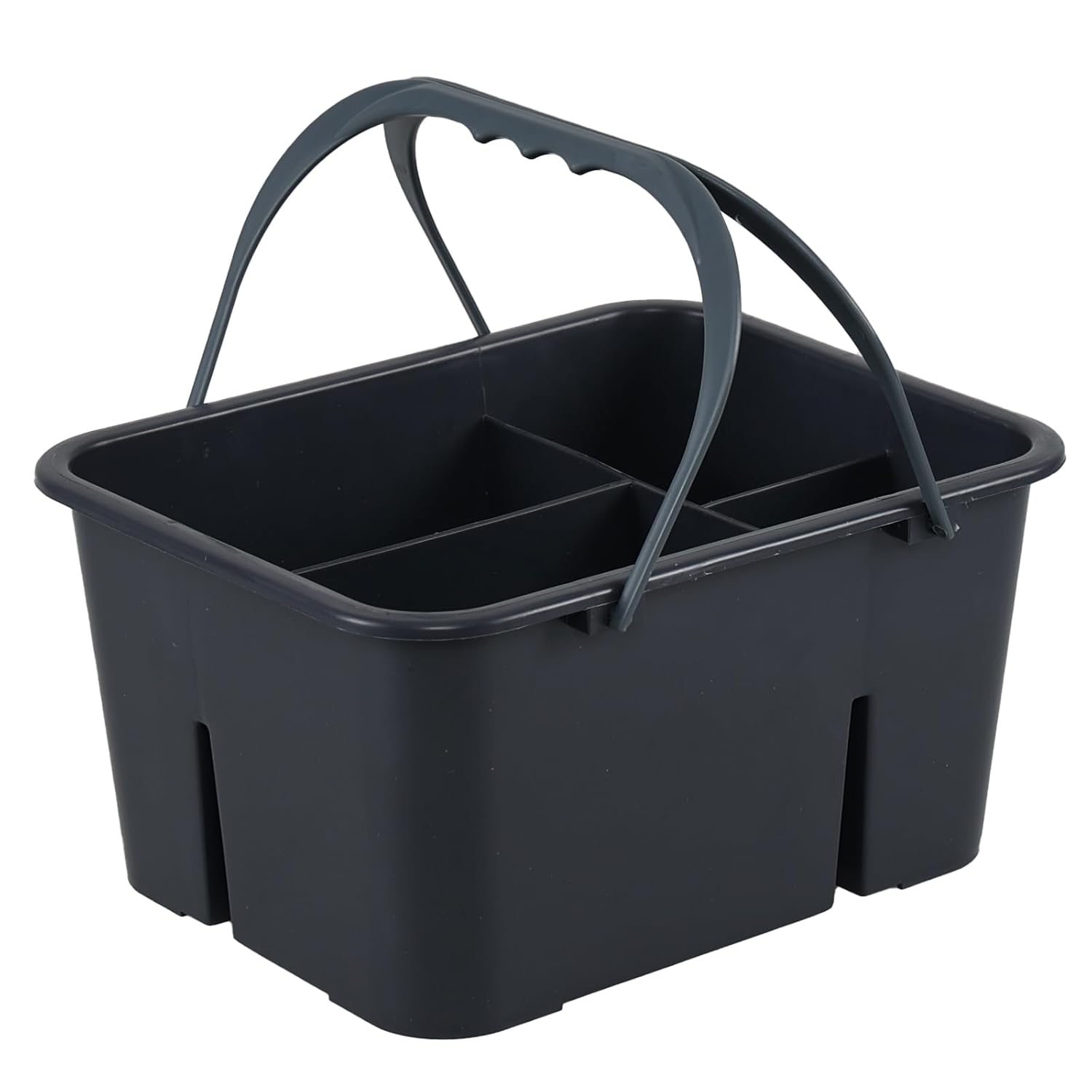 Tyminin Plastic Utility Caddy with Handle Shower Caddy Tote 4 Slots Divided Basket Bin Portable Cleaning Caddy F