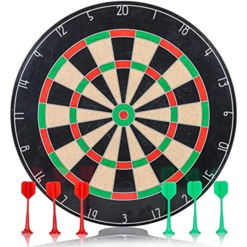 Tobar Magnetic Darts Game with Regulation Size Dart Board, 6 Magnetic Darts in Two Colors