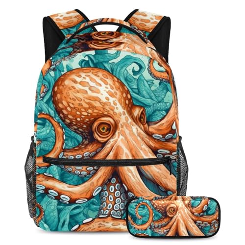 Sac à dos Seaworld grand volume avec trousse de rangement pour livres scolaires